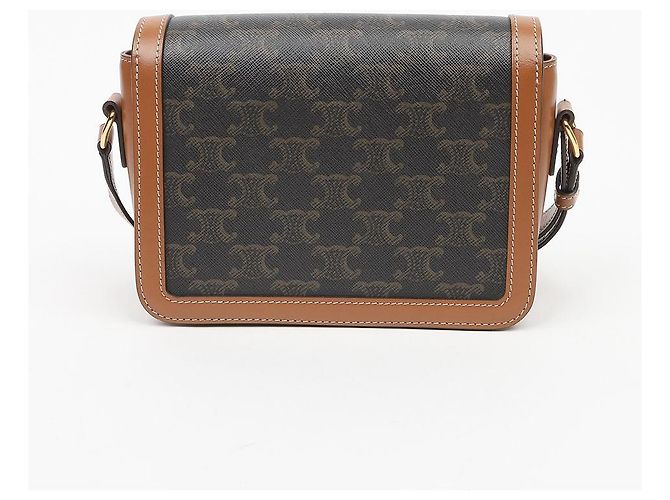 Céline Tin Triope Canvas Schultertasche Tan - Ansicht 4