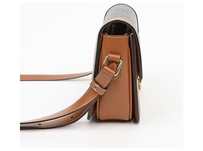 Céline Tin Triope Canvas Schultertasche Tan - Ansicht 5