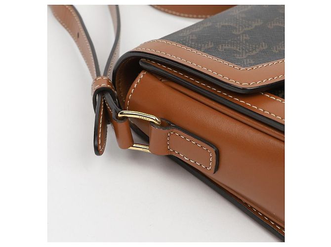 Céline Tin Triope Canvas Schultertasche Tan - Ansicht 8