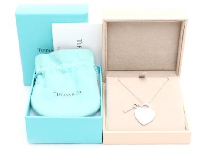 Tiffany & Co Collier avec pendentif clé et médaille Return to Heart en argent - vue 10