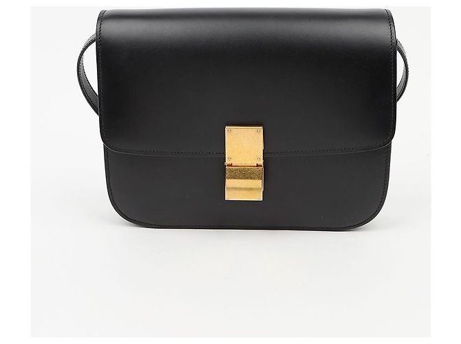 Céline Borsa a tracolla Classic Box Medium in pelle Nero - vista 2