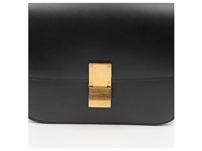 Céline Borsa a tracolla Classic Box Medium in pelle Nero - vista 4