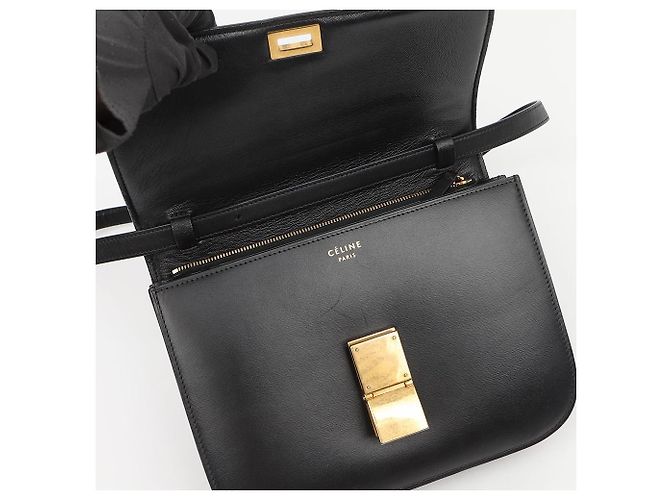 Céline Borsa a tracolla Classic Box Medium in pelle Nero - vista 9