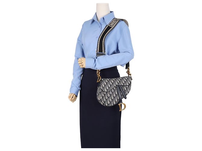 Dior Saddle Strap Bag Jacquard Braun - Ansicht 10