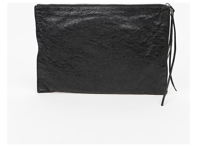 Balenciaga Pochette Classic Motor en cuir noir - vue 2