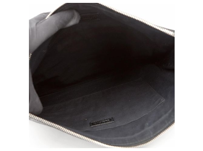 Balenciaga Pochette Classic Motor en cuir noir - vue 5