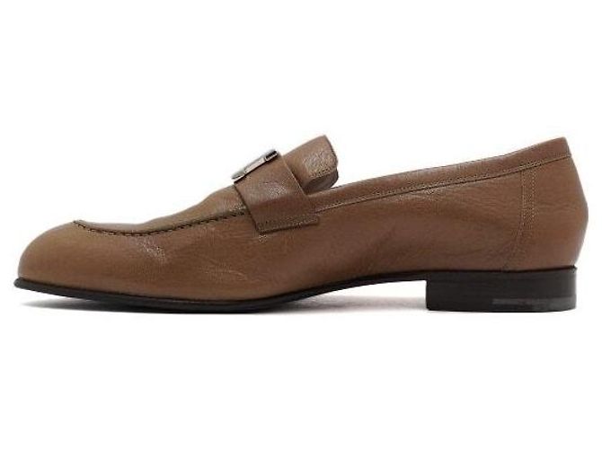 Hermès Mocassini in pelle marrone con logo da uomo - vista 4