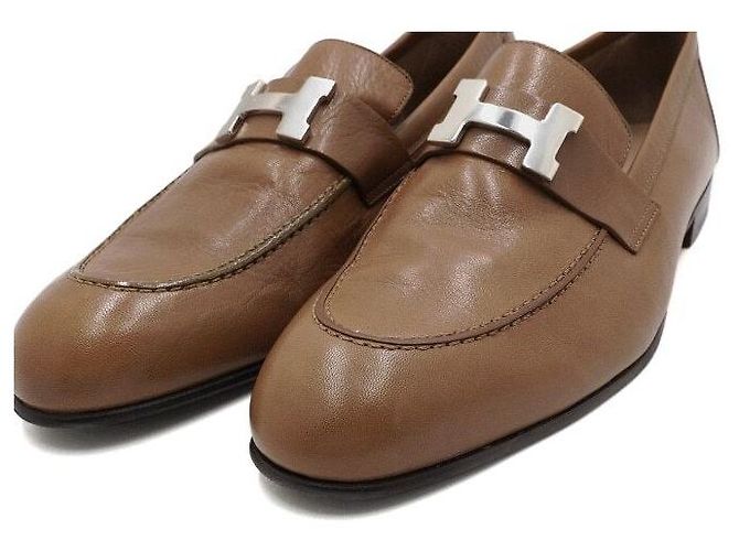 Hermès Mocassini in pelle marrone con logo da uomo - vista 5