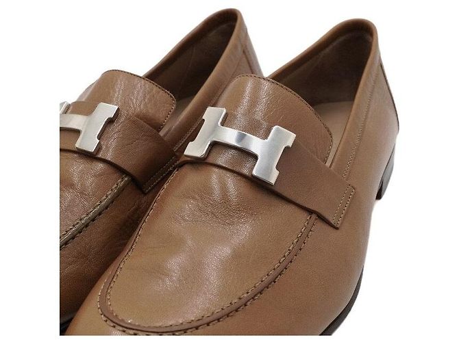 Hermès Mocassini in pelle marrone con logo da uomo - vista 6