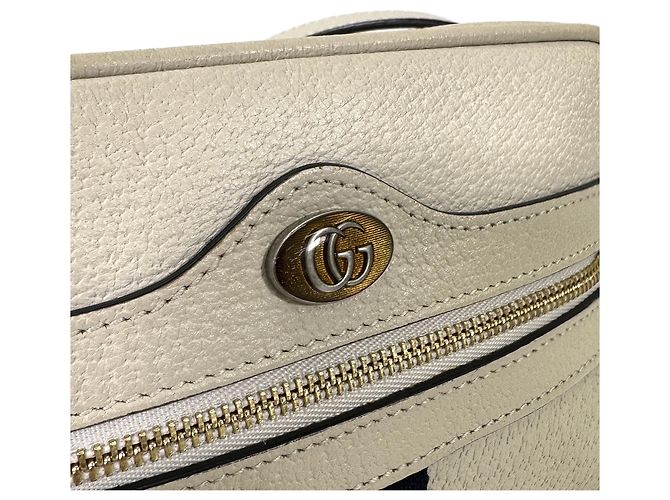 Gucci Borsa a tracolla mini in pelle Ophidia GG Web Stripe White - vista 10