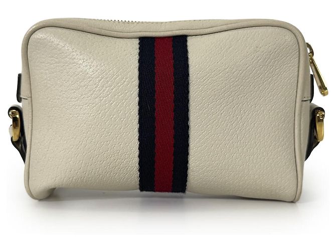 Gucci Borsa a tracolla mini in pelle Ophidia GG Web Stripe White - vista 4