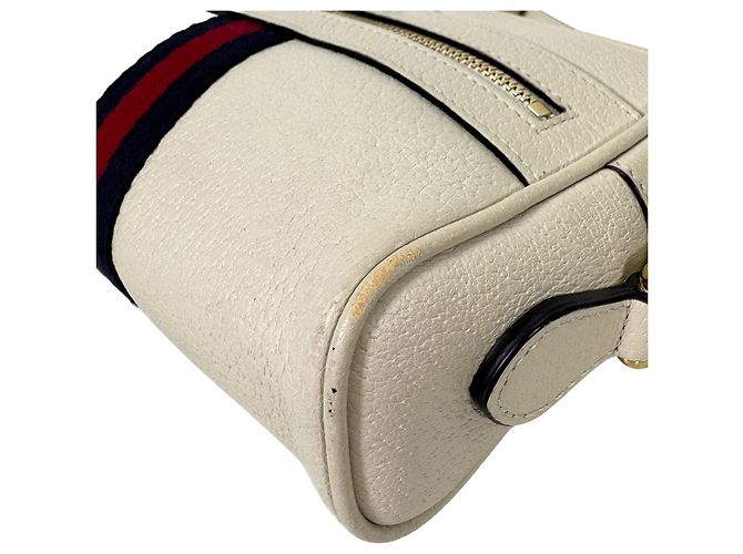 Gucci Borsa a tracolla mini in pelle Ophidia GG Web Stripe White - vista 8