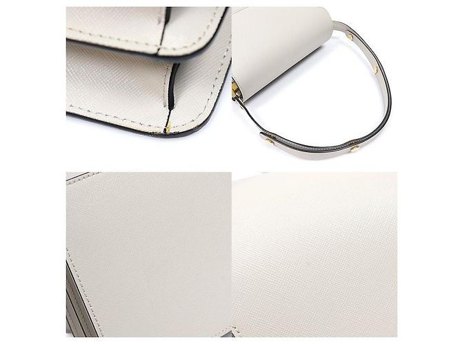 Marni Borsa a tracolla Trunk Medium in Saffiano Grigio - vista 6