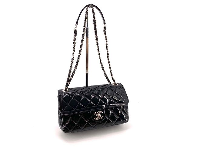 Chanel Borsa a tracolla classica con patta in vernice - vista 10