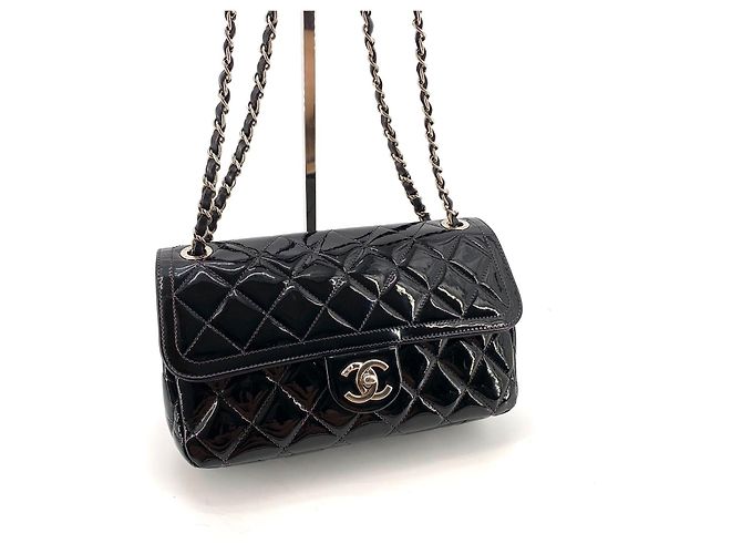 Chanel Borsa a tracolla classica con patta in vernice - vista 11