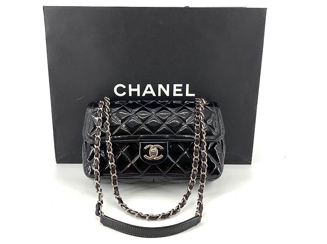 Chanel Borsa a tracolla classica con patta in vernice - vista 9