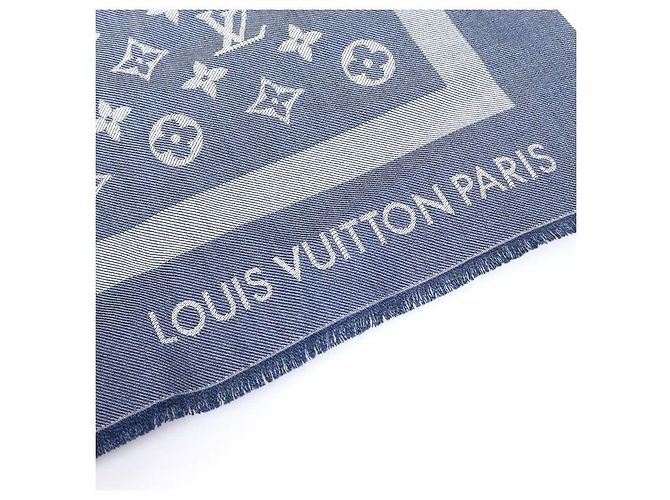 Louis Vuitton Schal aus Seide und Wolle in Dunkelblau Monogram Denim - Ansicht 6