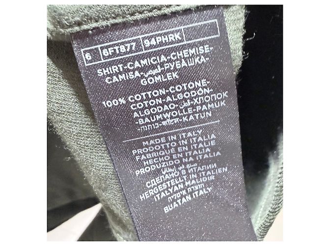 Tom Ford Camisa de algodão com colarinho e bolso Khaki - vista 6