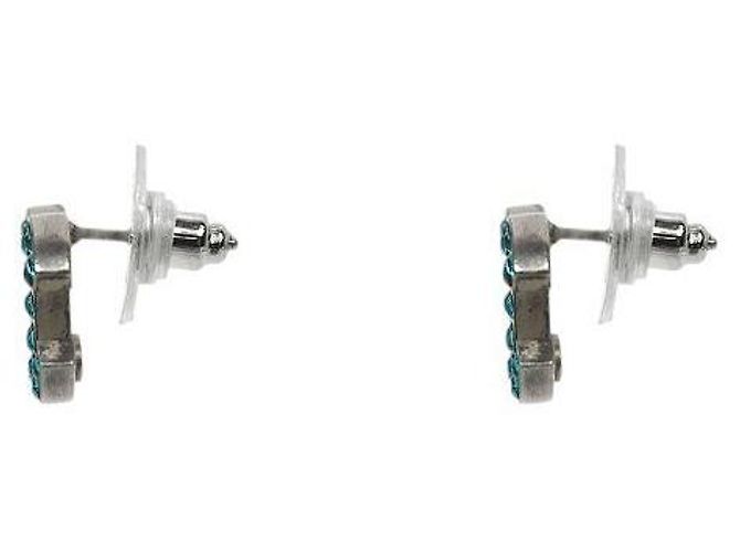 Chanel Pendientes Blue Cubic CC Silver - vista 2
