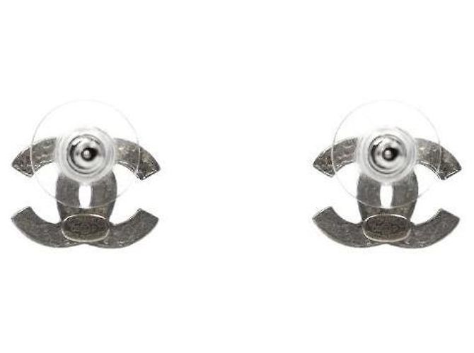 Chanel Pendientes Blue Cubic CC Silver - vista 3