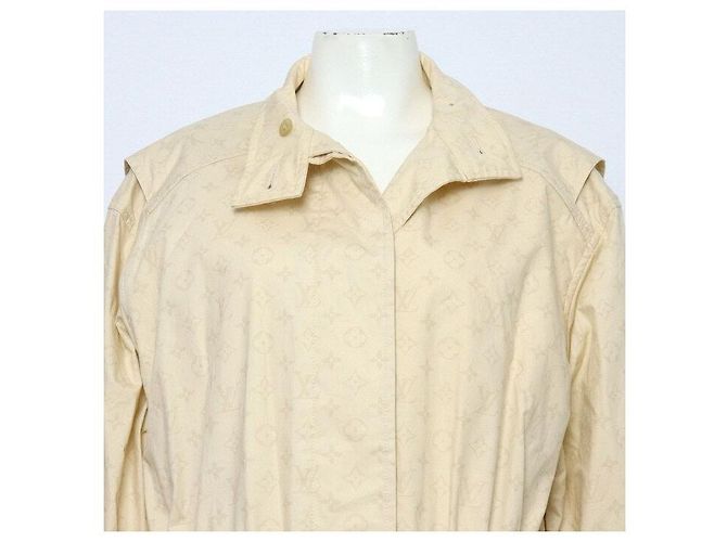 Louis Vuitton Beige Monogram Nylon Oversized String Long Parka Damenjacke - Ansicht 2