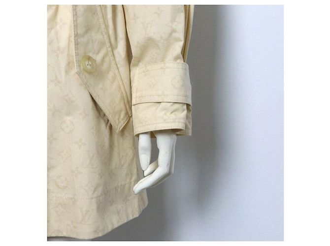 Louis Vuitton Beige Monogram Nylon Oversized String Long Parka Damenjacke - Ansicht 3