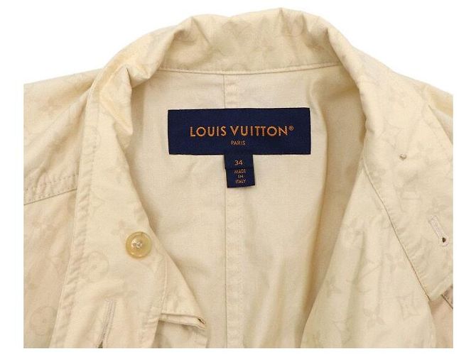 Louis Vuitton Beige Monogram Nylon Oversized String Long Parka Damenjacke - Ansicht 5
