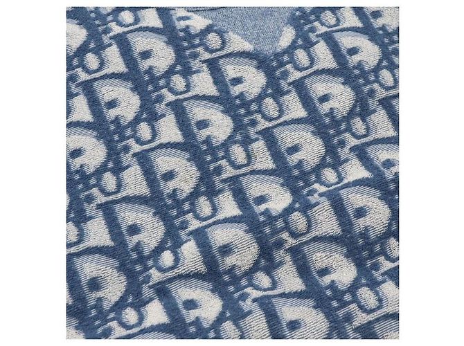 Dior Blue Oblique Kurzarm-Strickpullover für Herren, Relaxed Fit, aus Terry-Baumwolle - Ansicht 7