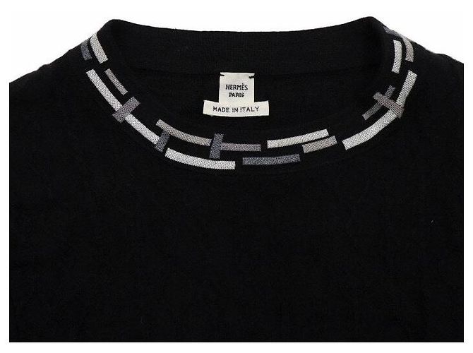 Hermès Strickpullover aus Woll-Kaschmir-Mischung mit Ausschnitt-Detail Black - Ansicht 5