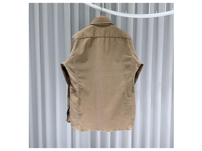 Tom Ford Camicia con colletto in cotone beige - vista 3