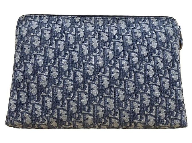 Dior Pochette piatta Oblique Jacquard con tracolla Blu - vista 14