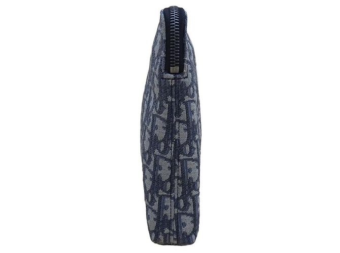 Dior Pochette piatta Oblique Jacquard con tracolla Blu - vista 3