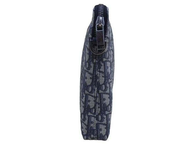 Dior Pochette piatta Oblique Jacquard con tracolla Blu - vista 4