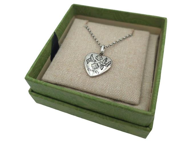 Gucci Collana con ciondolo a cuore in argento sterling - vista 8