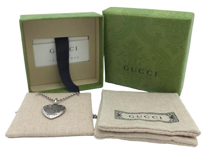 Gucci Collana con ciondolo a cuore in argento sterling - vista 9