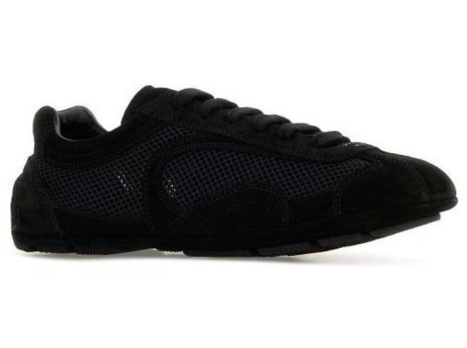 Prada Sneakers Monte Carlo Re-Edition in camoscio e mesh - vista 3