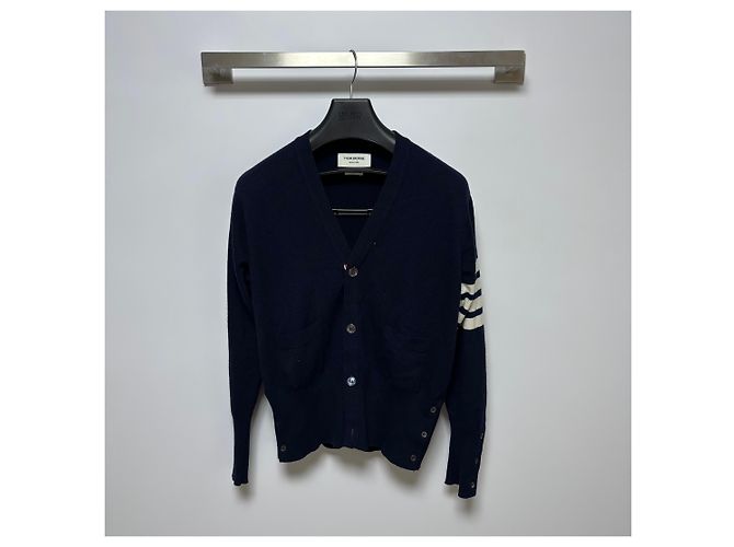Thom Browne Cashmere Diagonal Cardigan Navy Damen - Ansicht 6