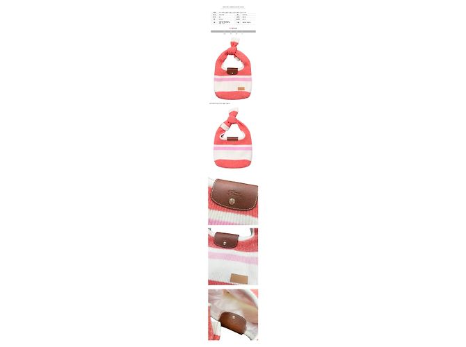 Longchamp Le Pliage Collection Medium Knit Shoulder Bag Coral Pink HIT - vista 2