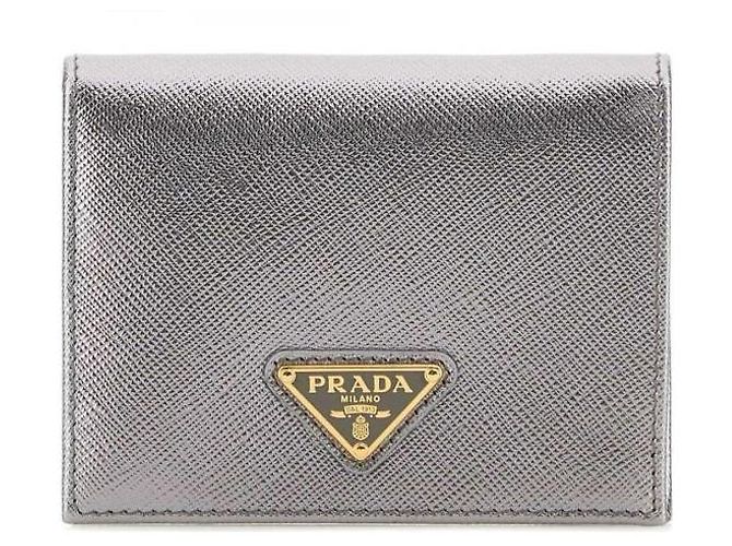 Prada Saffiano Triangle Logo Compact Wallet - view 2