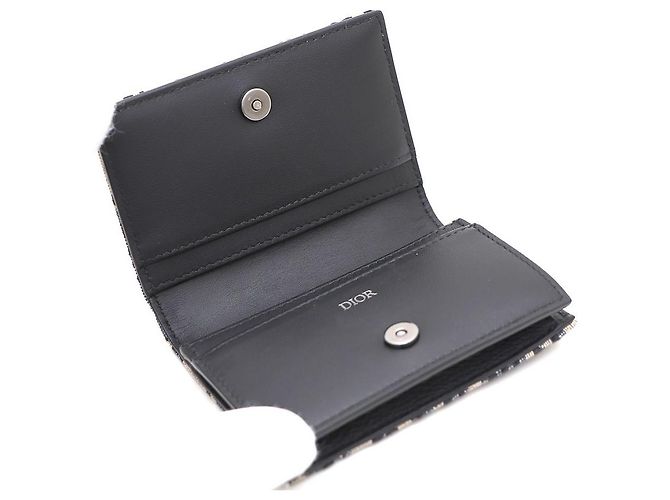 Dior Oblique Visitenkartenetui Beige und Schwarz - Ansicht 7