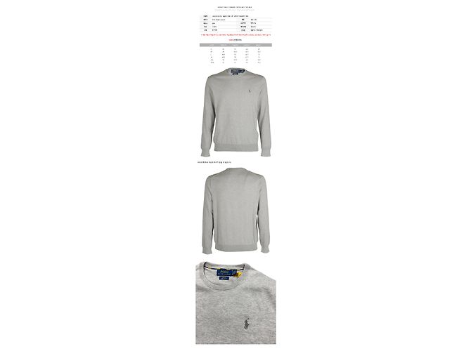 Ralph Lauren Slim Fit Baumwollstrick mit Pony-Logo Grau - Ansicht 2