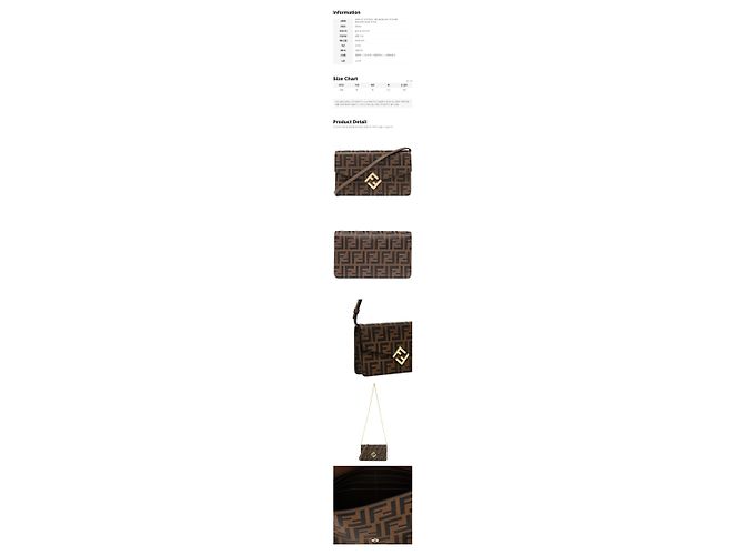 Fendi Borsa a tracolla FF Diamond Chain Brown - vista 2