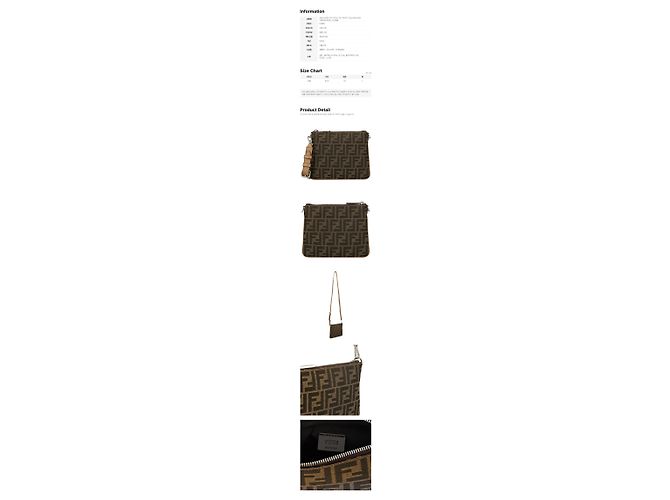 Fendi Mini Bolso Bandolera de Jacquard Marrón - vista 2