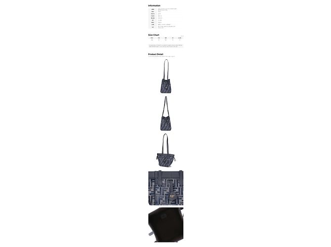 Fendi Mini Borsa Secchiello in Jacquard FF Blu Scuro - vista 2