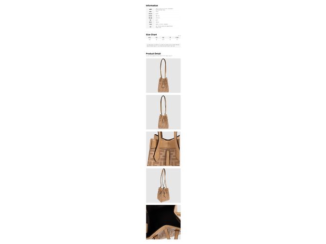 Fendi Origami Mini FF Jacquard Bucket Bag Beige AFPM - Ansicht 2