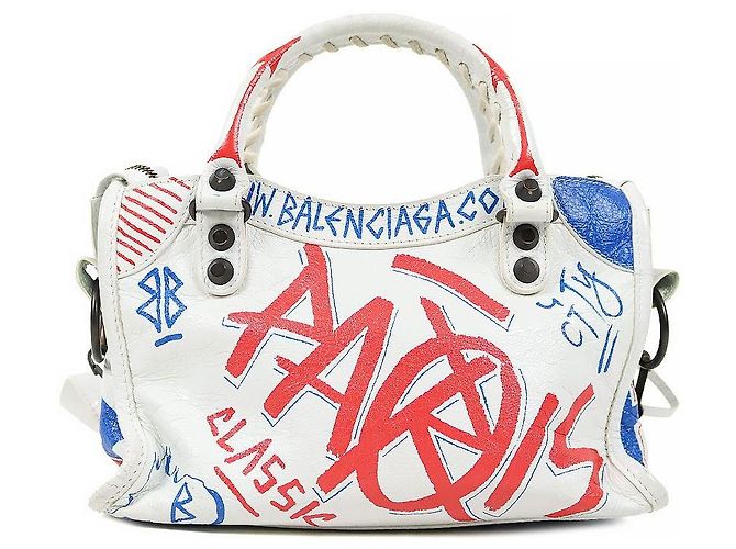 Balenciaga Mini Gravity Motorbag Blanco - vista 3