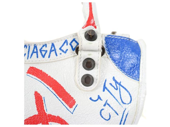 Balenciaga Mini Gravity Motorbag Blanco - vista 8