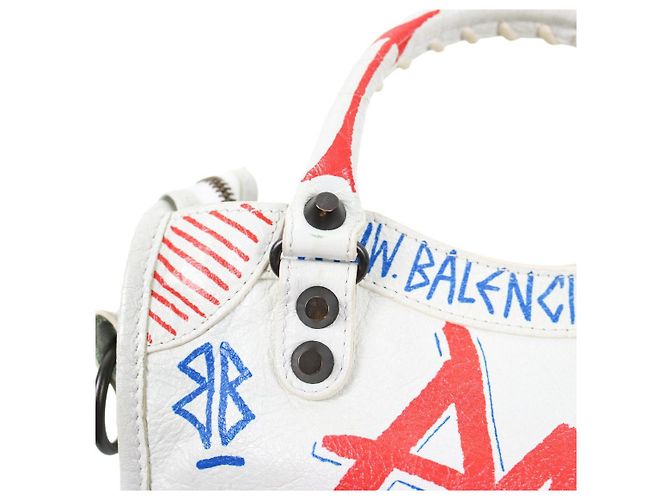 Balenciaga Mini Gravity Motorbag Blanco - vista 9