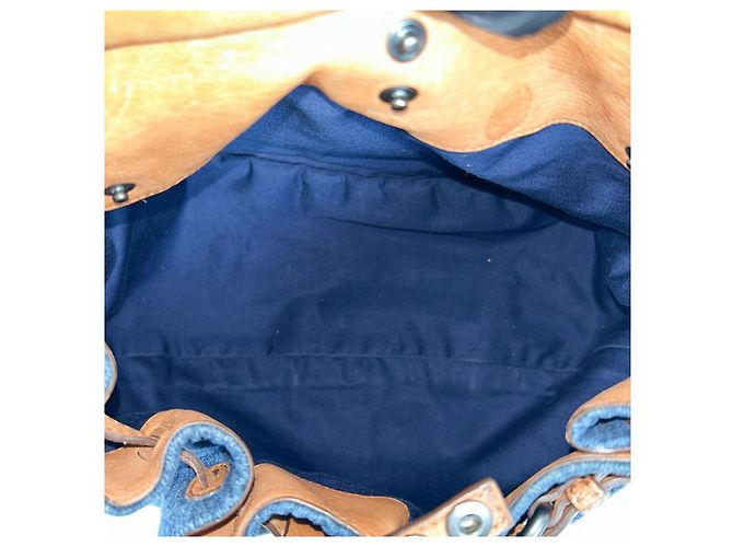 Bolso 2WAY Miu Miu de denim estampado leopardo azul marino - vue 10