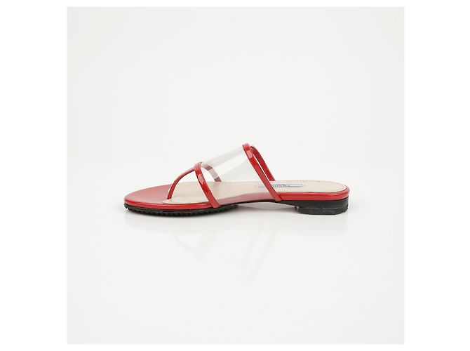 Prada Lackierte transparente Sandalen Rot - Ansicht 11